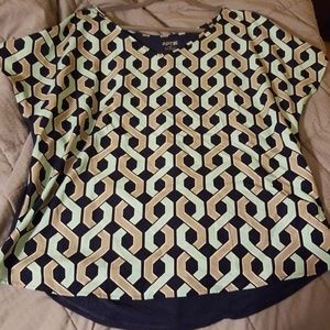 Apt 9 mint and khaki lattice shirt